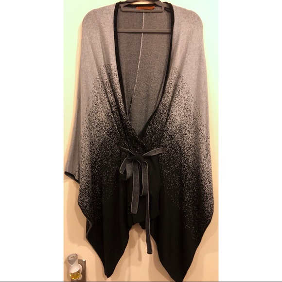 Belldini Sweaters - Beautiful Cape/Poncho | Belted Waist | Black&Grey